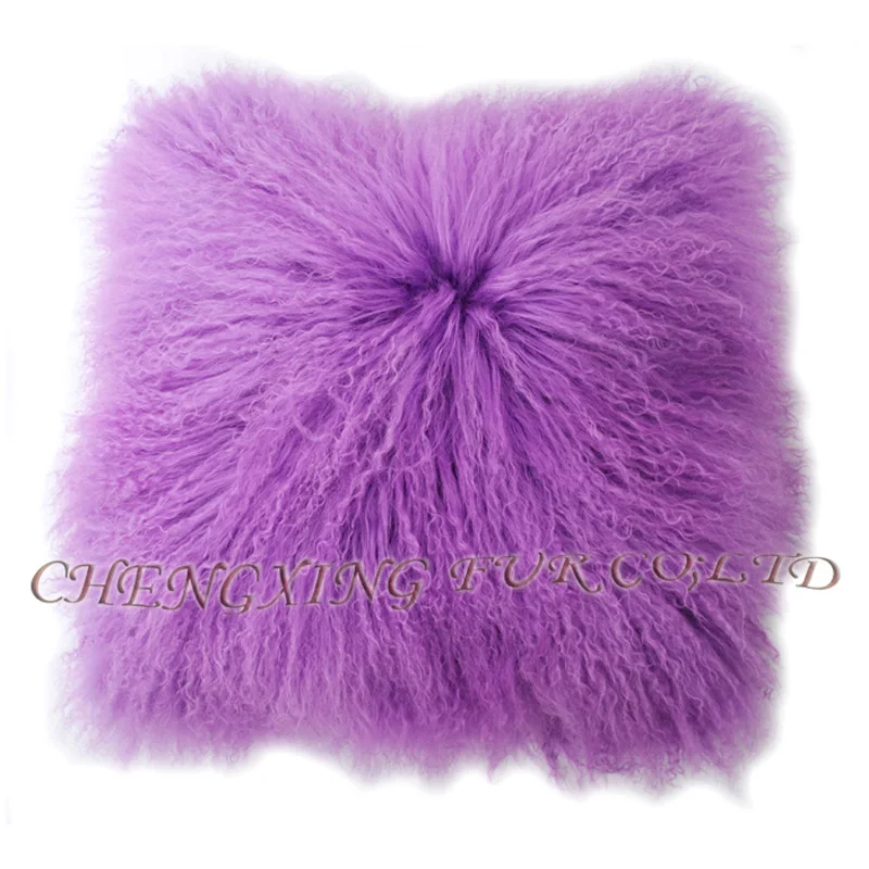 

Free Shipping CX-D-04H Custom Made Mongolia Lamb Fur Cushion Home Decor