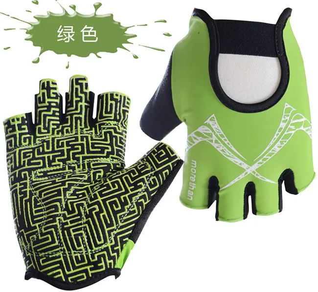 Fluorescent Green Спорт Фитнес тренировки дышащий палец уменьшенного использования пластин тренажерный зал Перчатки для женщин - Цвет: Fluorescent Green