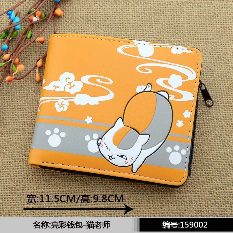 Аниме Natsume yuujinchou PU короткий кошелек на молнии с принтом w Nyanko Sensei|wallet security|wallet