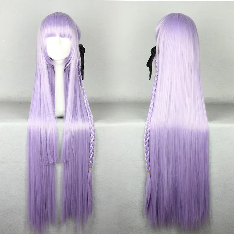 Mcoser Бесплатная Доставка 100 см 39.37 "синтетический Косплэй парик с оплетка светло-фиолетовый цвет 100% Высокое Температура Волокно волос wig-502e