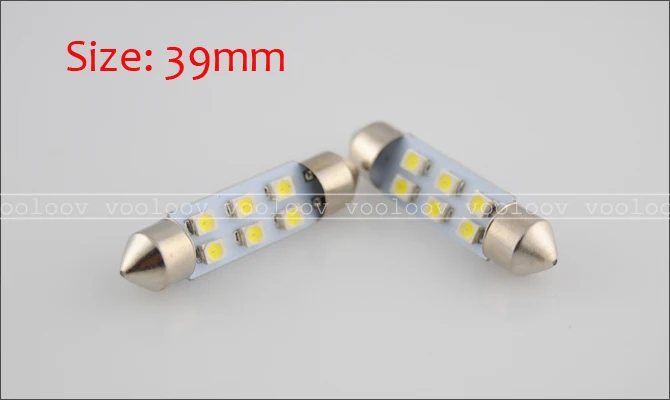 500 шт./лот гирлянда 1210/3528 6smd 6LED 6 SMD LED 31 мм 36 мм 39 мм 42 мм белый 3528 smd 6 светодиодных салона на крыше купол Географические карты лампочки