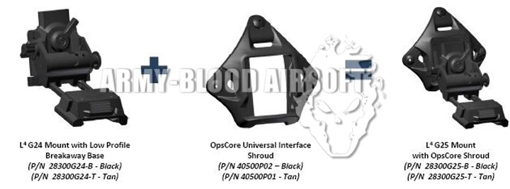 CNC Wilcox L4 G25 NVG крепление ночное видение стенты даже алюминий Ops-Core VAS кожух(BK TAN