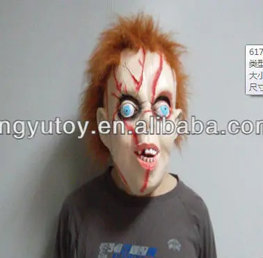 Halloween Chucky Mask Horror Face Latex Devil Killer Doll Helmet Party Costume Cosplay
