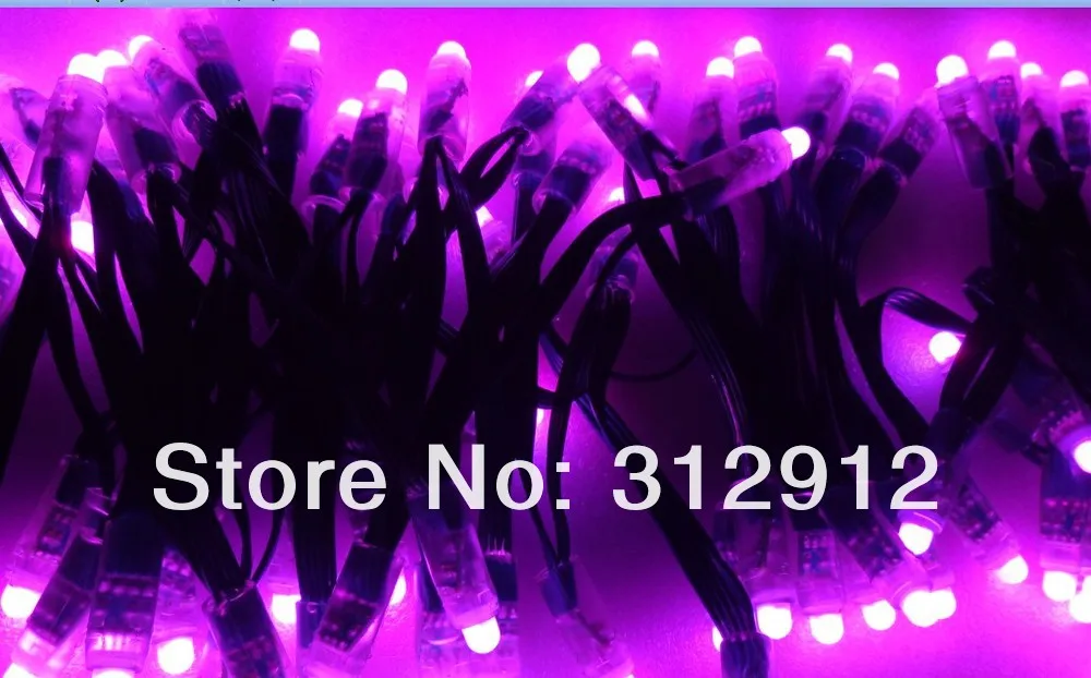 Зеленый провод IP68 DC12V вход 12 мм сквозное отверстие LED RGB дампа узел; 100 шт. строка