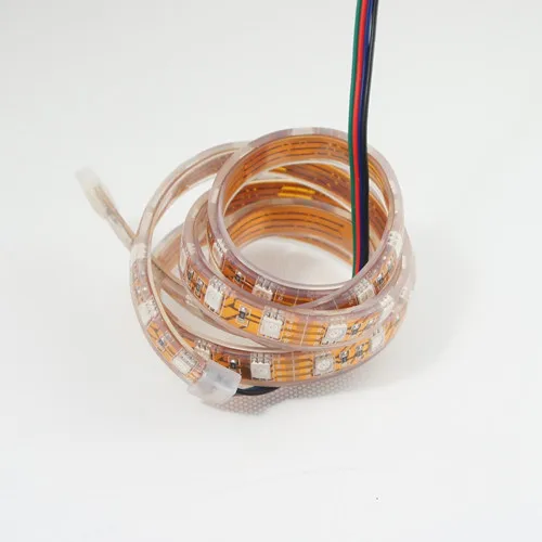 Waterproof-IP68 1 м DC 12 В SMD5050 гибкий светодиодный полосы 60 светодиодный ы за метр, белый, красный, зеленый, синий, желтый, RGB, Медь фон