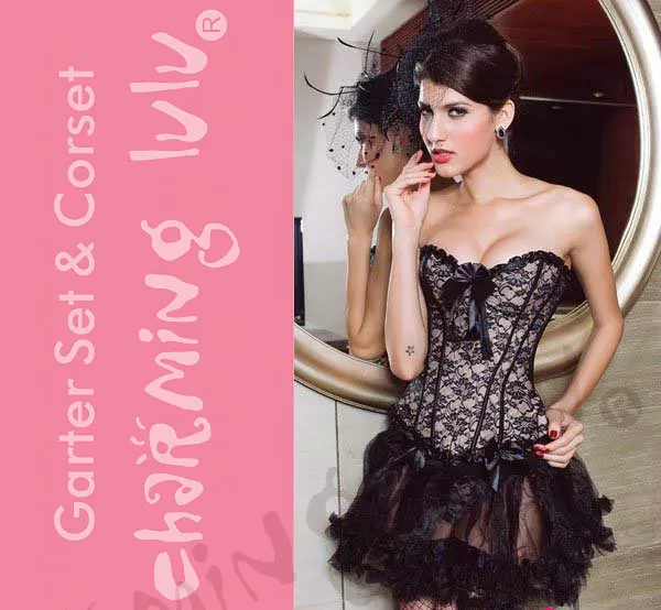 Embroidered Overbust Corset LC5129+ Cheaper price + Free Shipping Cost + Fast Delivery