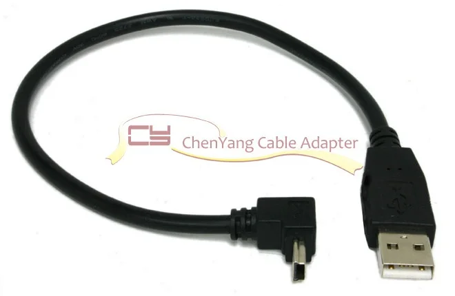 Chenyang USB 2,0 A type Male to 90 Degree Up угловой USB Mini B 5pin Male Кабель 50 см