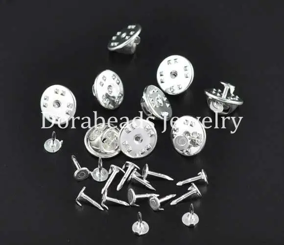 Серебряные украшения doreenbeads Tie Tac Pad& Tie Squeeze cluck 11,5x6mm 8x1,2mm продается в упаковке из 100 наборов(B09036) yiwu
