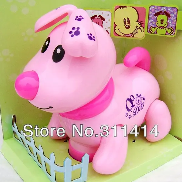 Free shipping,Electric robot dogs,electronic pet qq dog toy,music shine light walk pet