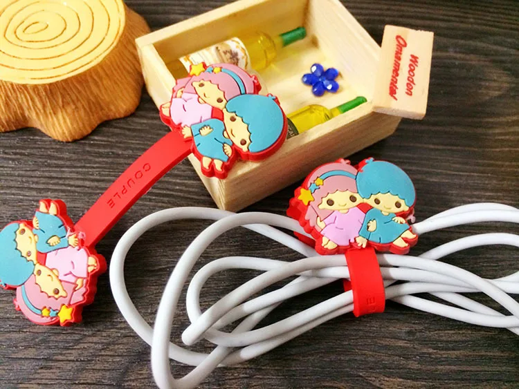 50pcs/lot Cute Cartoon Cable Winder Earphone Winder Silicone Cable Wire Organizer Data Cable Cord Holder Free shipping
