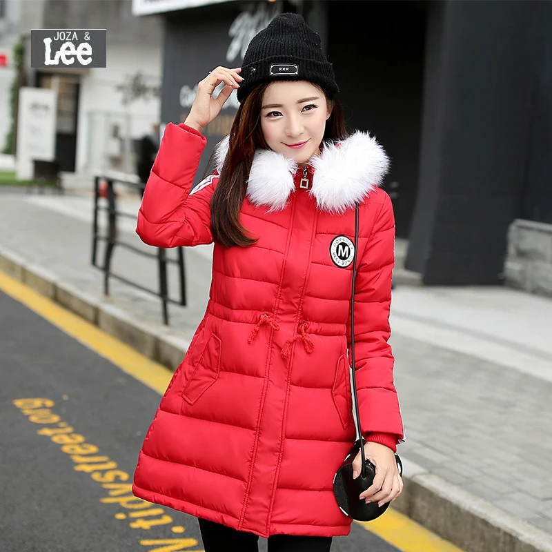 

2016 winter new women long down jacket fashion thin cotton-padded coat D1018