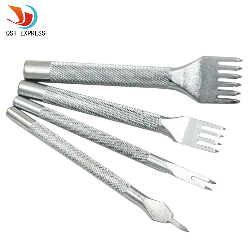 

Quality 1 Set Leather Craft Tool Hole Punches Stitching Punch 1/2/4/6Prong 4mm Leather Hole Tool