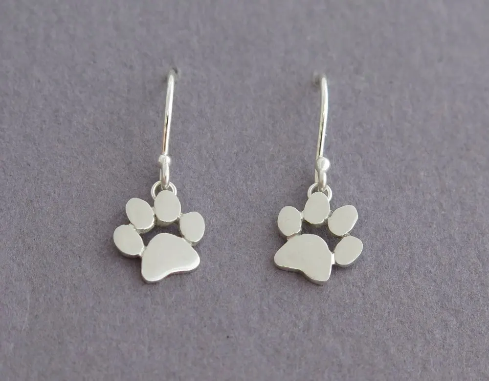 

10pair Silver Earring Cats and Dogs Paws Print Earring Women Animal Jewelry Orecchino stampa zampa