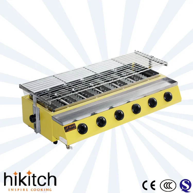 Commercial Stainless Steel Smokeless Gas Bbq Countertop Grill With
