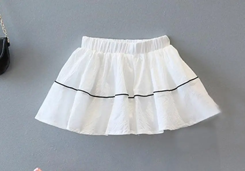 Для 3-7 лет новые детские милые девушки Conjunto infantil комплект одежды для девочек Детская футболка с бантом Топы+ короткая юбка платья наряды