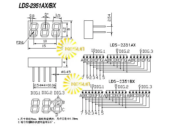 100 шт. x 0,25 дюйм(ов) Красный общий катод/анод 3 цифровой трубки 2351AS 2351BS светодиодный Дисплей модуль легкие бусы