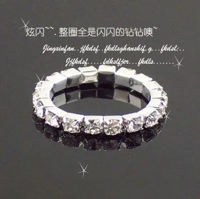 Оптовая продажа 60 шт. один ряд сплав Украшенные стразами Свадебные Кольца Bling Обувь для девочек ювелирные изделия
