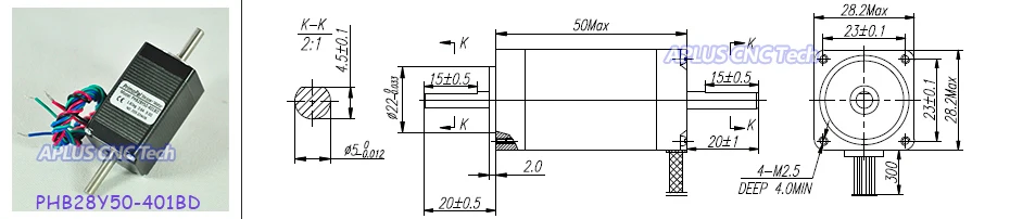 NEMA 11 Шаговые двигатели(14.1oz в/50 мм/0.6a)+ Шаговые двигатели Драйвер psr3015