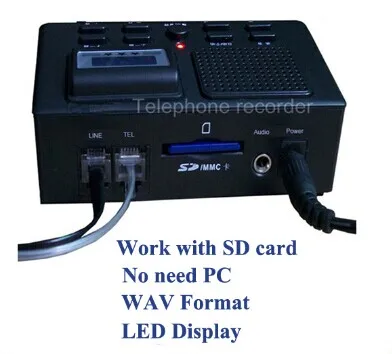 مصغرة الرقمية الهاتف تسجيل صوتي تلقائيا المحادثات lcd يعرض المعلومات لجميع المكالمات دعم بطاقة sd