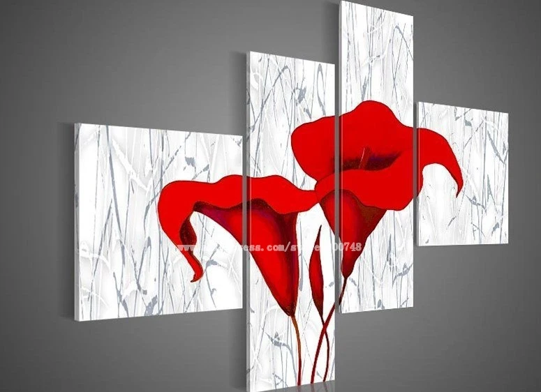 Картины маслом на холсте цветы украшение Красные маки Ванная комната фон Высокое качество Современная арт-деко