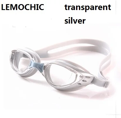 silver Высокое качество унисекс Водонепроницаемый Анти Туман УФ Взрослых близоруким объектив Дайвинг Плавательные Очки EyewearGafas Natacion Плавать очки - Цвет: silver