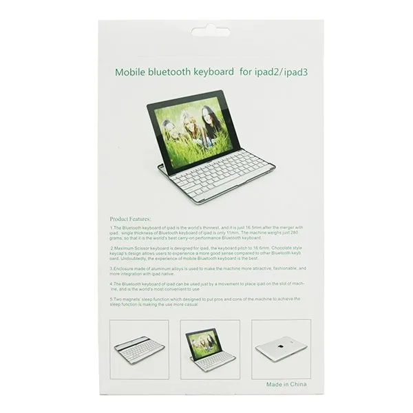 Ультра тонкий Bluetooth Беспроводной клавиатура ABS для iPad 2 3 и 4