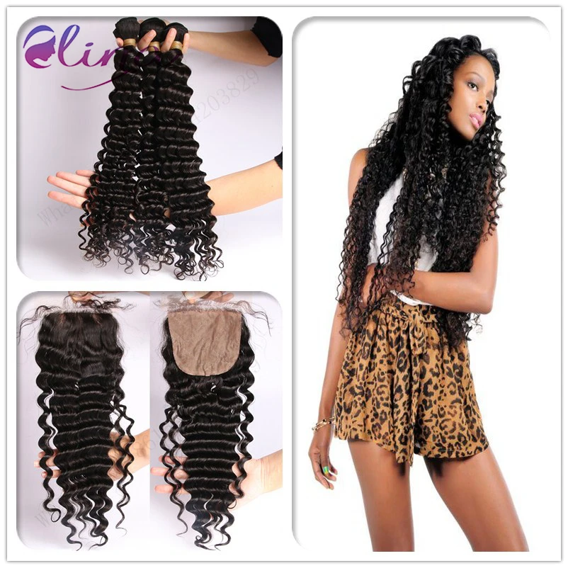 10А Перуанский шелк база закрытие с связки лучшие продажи волос ткачество и 3 шт.