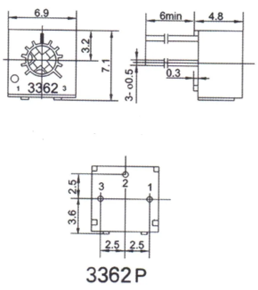 100 шт. 3362 P 500/5 K/50 K Ом типа B линейный прецизионный металлокерамический Подстроечный резистор поворотный Триммер Потенциометр ручка, переменный резистор