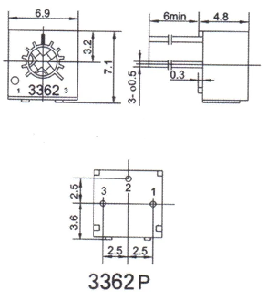 100 шт. 3362 P 500/5 К/50 К Ом B-Тип Linear Precision Кермет Поворотные Триммер ручку потенциометра, переменный резистор