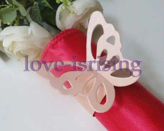 Shipping-50pcs/лот Серебряная бабочка кольца для салфеток для свадебной вечеринки для украшения свадьбы