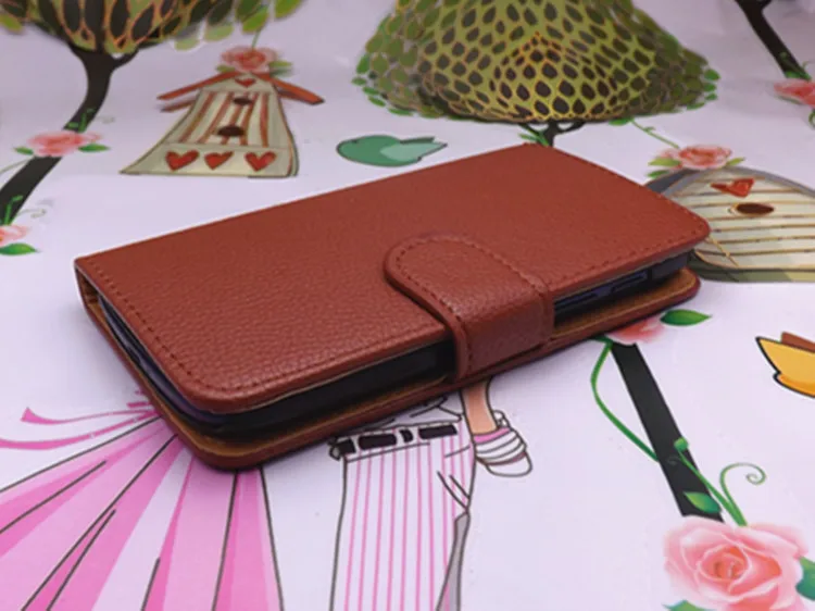 Роскошный кожаный чехол личи для Fly Spark IQ 4404 с кошельком, функцией подставки и держатель для карт