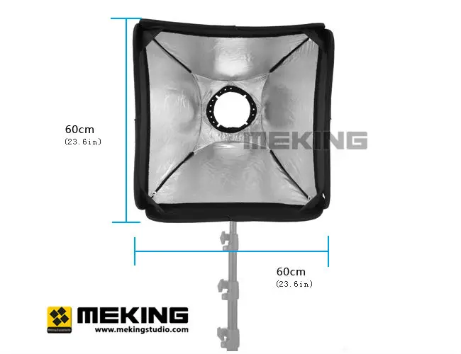 Софтбокс Meking E6060 60x60 см 2" для студийного освещения Speedlite с переходным кольцом l-образной формы два диффузора