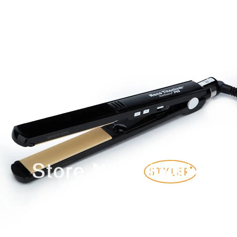Profissional de Alta Qualidade Titânio Cerâmica Alisador Cabelo Alisamento Ferro Preto-frete Grátis 3 High Quality Beleza e saúde