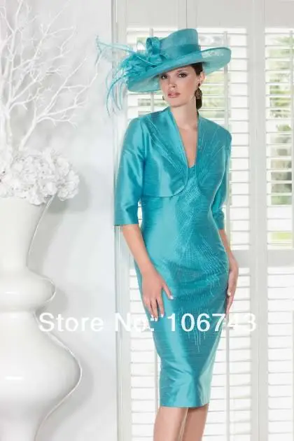 ; новинка года; vestido; платье из синей тафты с бусинами; Длина до колен с рукавом до колен; платье для матери невесты