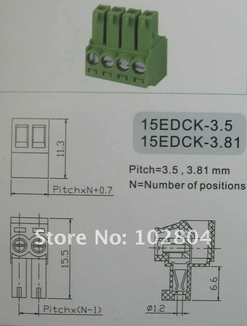 20 шт. 6pin/Way шаг 3.5 мм Клеммная колодка Разъем зеленый цвет T Тип с Pin