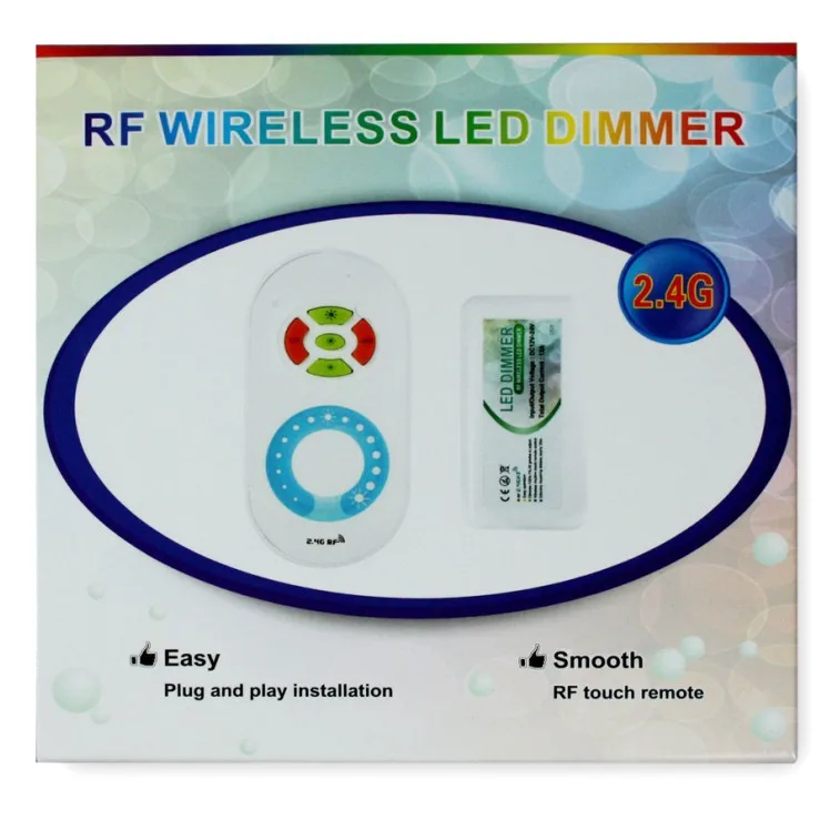 2.4 ГГц РФ светодиодный сенсорный один цвет диммер, DC12-24V вход; Поддержка Wi-Fi контроллер