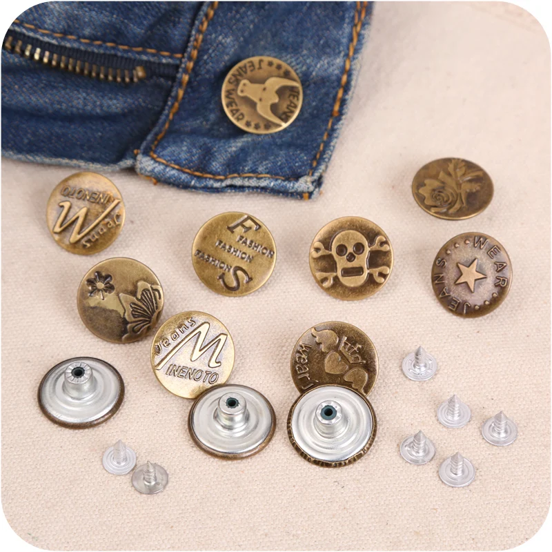 New 100pcs/ lot Metal Jeans buttons sewing pathwork accessories High