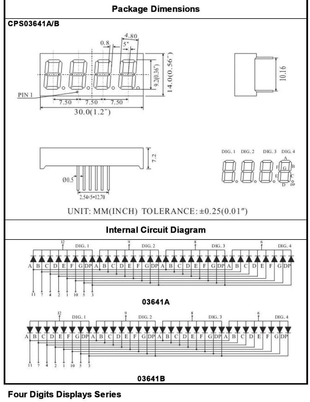 CPS03641BR общий анод 4Bit цифровая трубка 7 сегмент 0,3" Красный светодиодный дисплей 10 шт./партия
