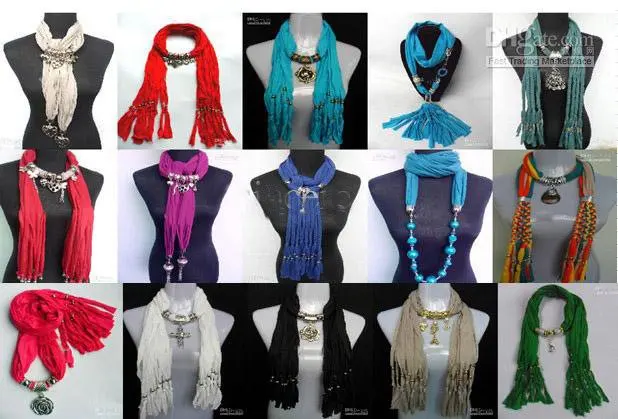 Модные красные ювелирные шарфы ожерелье кулон шарф женский полиэстеровый шарф 1004