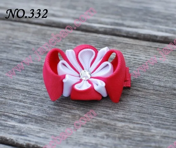 Новые 280 шт. " два слоя Kanzashi цветок заколки моды девушка Bow заколки