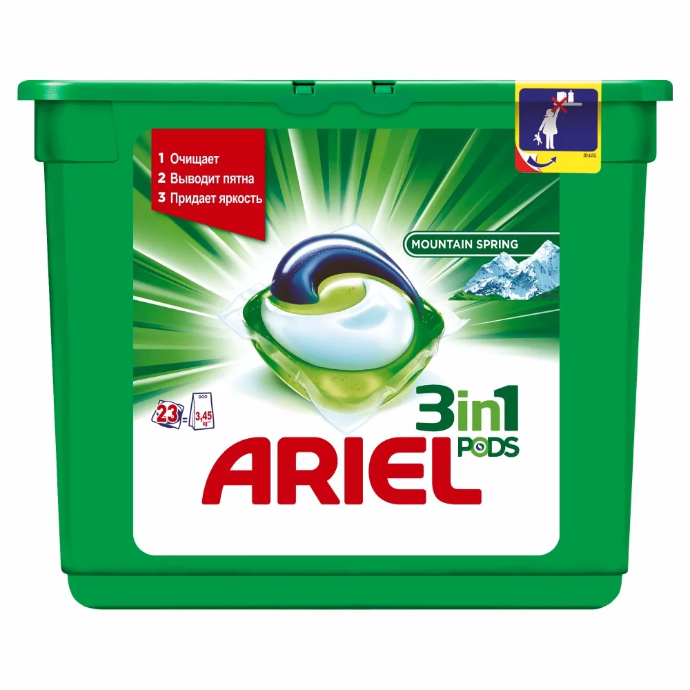 Washing Powder Capsules Ariel Capsules 3in1 Mountain Spring (23 Tablets