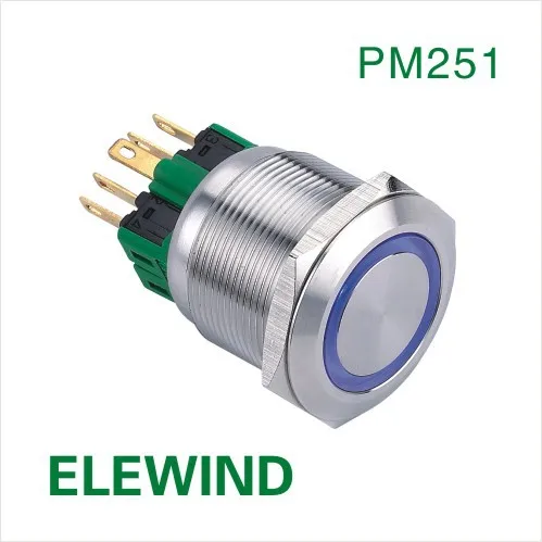 ELEWIND 25 мм кольцо из нержавеющей стали с подсветкой кнопка с самовозвратом(PM251F-11E/B/12 В/с