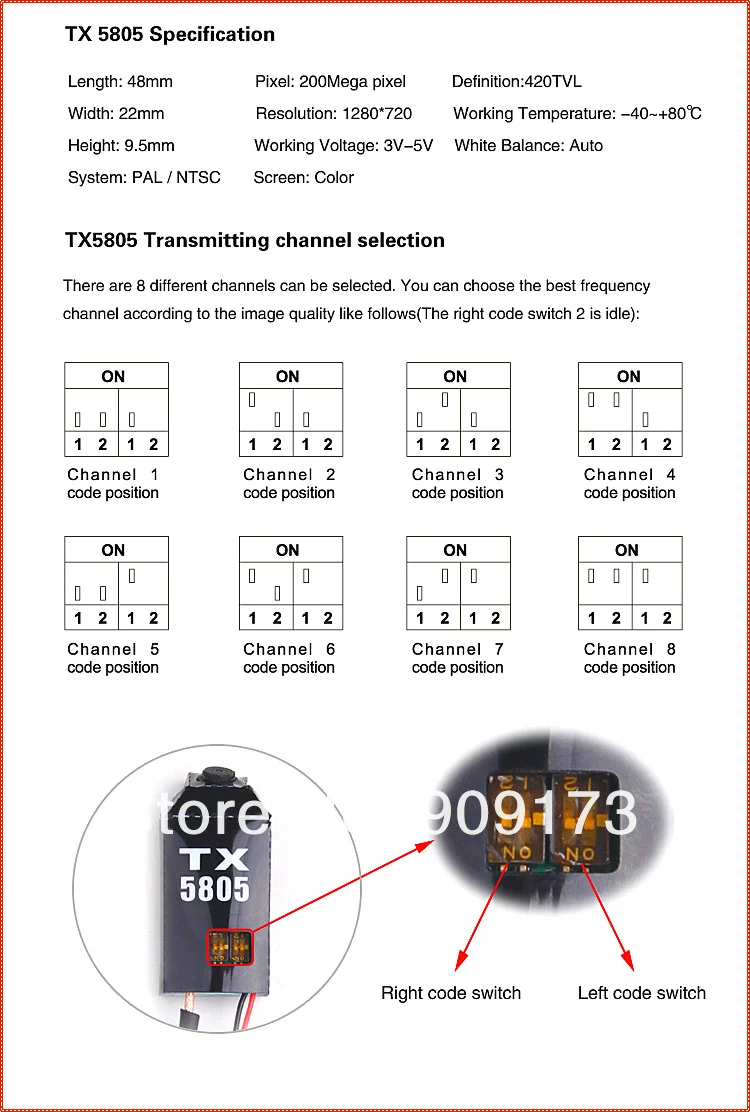 Горячие Walkera TX5805 5,8 ГГц передатчик& HD камера(изображение в реальном времени) Утверждение CE для съемкой от первого лица helicopers& Квадрокоптер