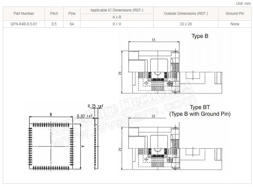 QFN64 MLP64 MLF64 QFN-64B-0.5-01 Enplas QFN 9x9 мм 0,5 Шаг IC тестовое гнездо