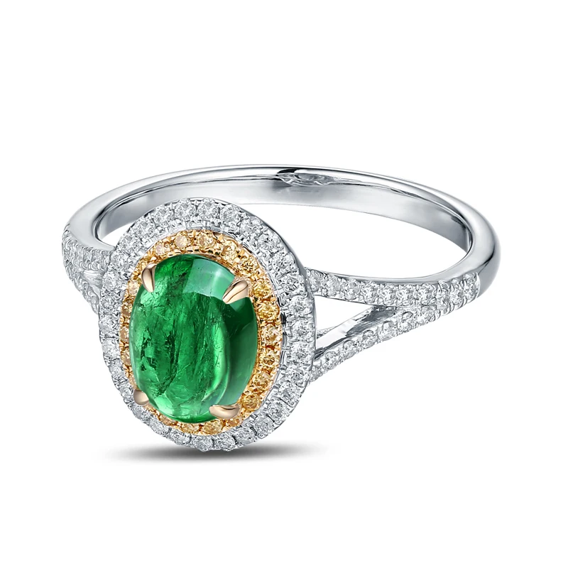 14Kt/585 Золото 1.12ct натуральный изумруд 0.36ct алмаз обручальное кольцо ювелирные изделия драгоценный камень