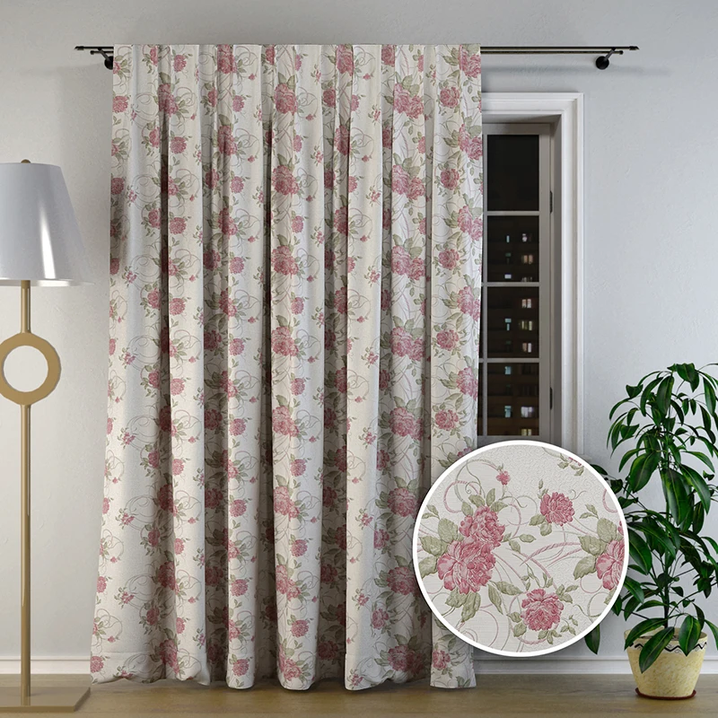 Curtains Drapery Sheer Roses Wildflowers Plants Buds Nature Herbal