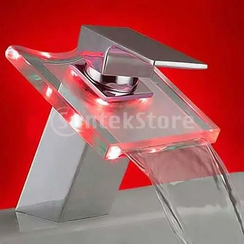 2 шт./лот Романтический 3 цвета LED Водопад кран 4 смеситель корабль