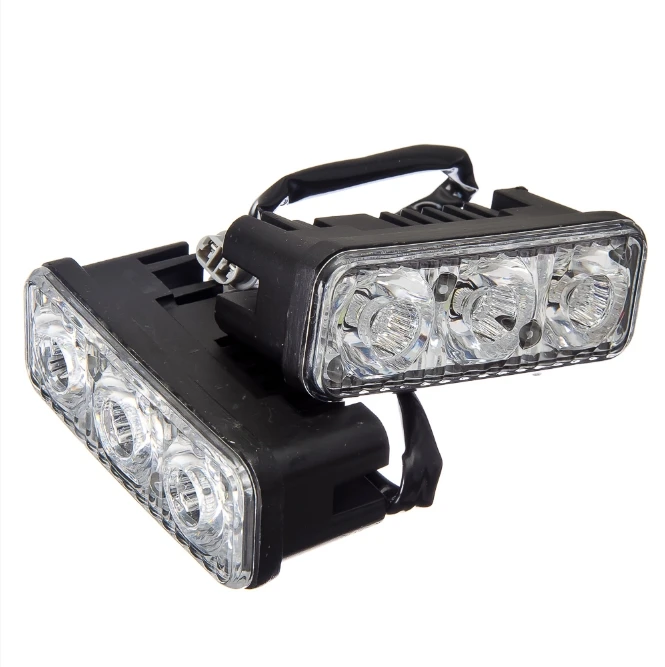 ДНЕВНЫЕ ХОДОВЫЕ ОГНИ NEW GALAXY | LED 3шт Линзы алюм. корп 12 V 2шт ||led work light lamp|work lampled