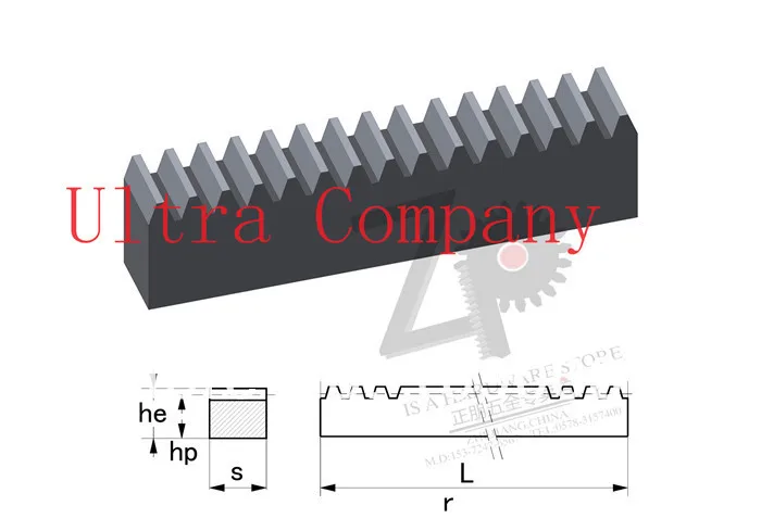 Стойка ЧПУ 5mod правая 40x40x1000 мм spur gear 45 сталь