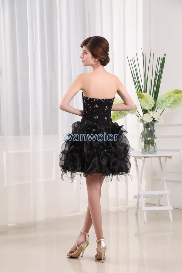 Robe de mariee Кристальные платья Формальные Сексуальные черные кружевные короткие бисероплетенные платья на выпускной из органзы платья подружки невесты